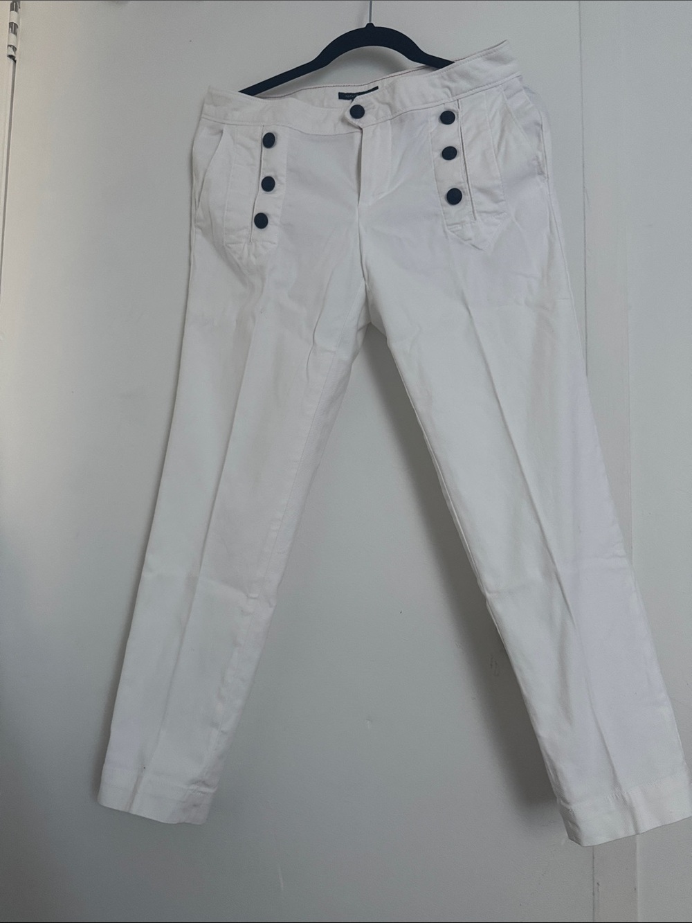 Tommy Hilfiger White Sailor-Button Dress Pants